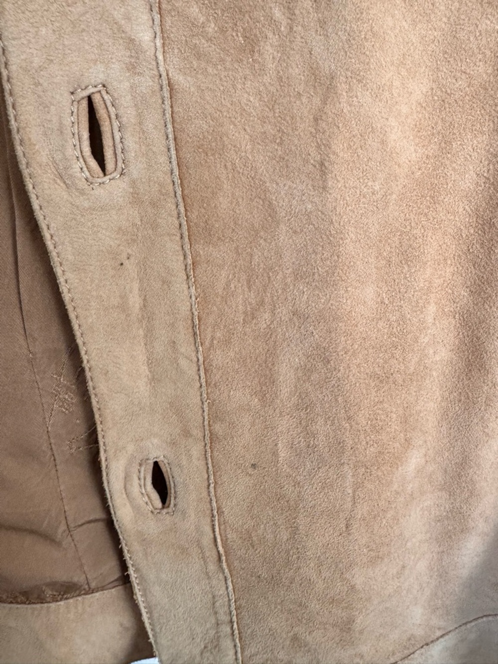 Vintage Wilson’s Buttery-Soft Suede Button-Front Jacket - Tan Size Small - Picture 5 of 7